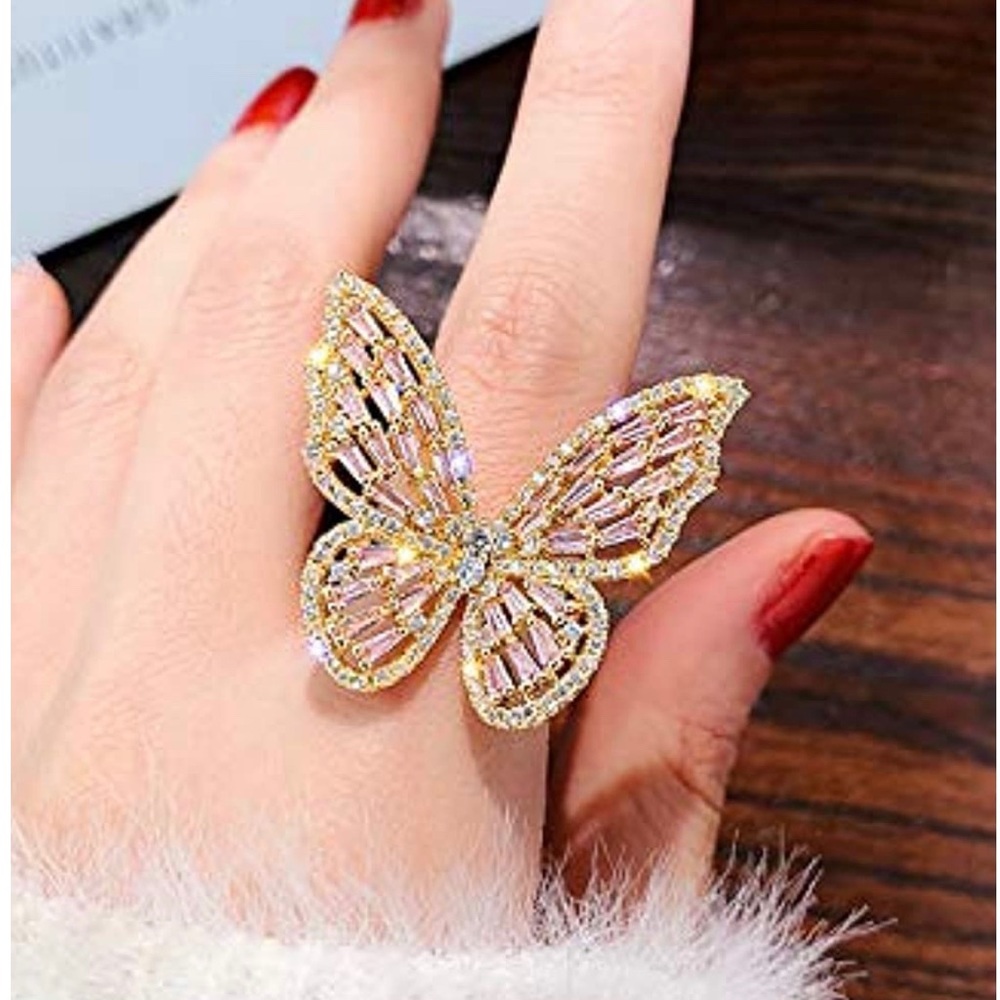 Crystal Butterfly Ring